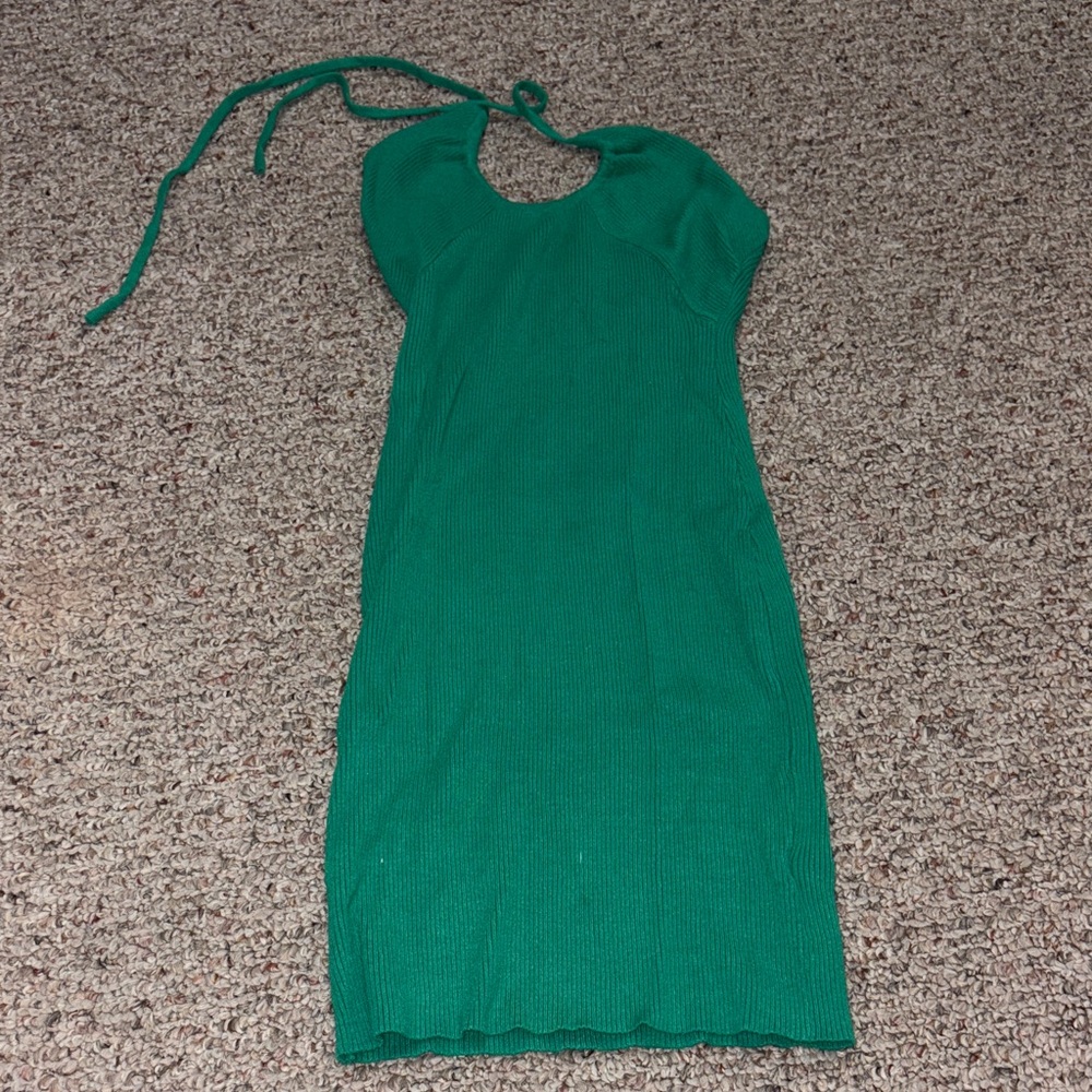 Fashion Nova Vibrant Green Midi Dress